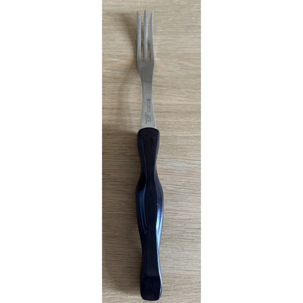 CUTCO Serving Carving Meat Fork Dark Brown Handle 11